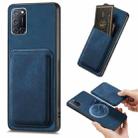 For OPPO A52 / A72/ A92 Retro Leather Card Bag Magnetic Phone Case(Blue) - 1