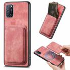 For OPPO A52 / A72/ A92 Retro Leather Card Bag Magnetic Phone Case(Pink) - 1