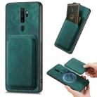 For OPPO A9 2020 / A5 2020 Retro Leather Card Bag Magnetic Phone Case(Green) - 1