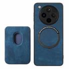 For OPPO Find X8 Pro Retro Leather Card Bag Magnetic Phone Case(Blue) - 3