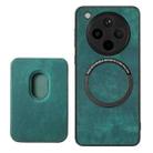 For OPPO Find X8 Pro Retro Leather Card Bag Magnetic Phone Case(Green) - 3