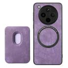 For OPPO Find X8 Pro Retro Leather Card Bag Magnetic Phone Case(Purple) - 3