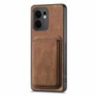 For OPPO Reno13 F Retro Leather Card Bag Magnetic Phone Case(Brown) - 2
