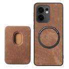 For OPPO Reno13 F Retro Leather Card Bag Magnetic Phone Case(Brown) - 3
