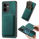For OPPO Reno13 F Retro Leather Card Bag Magnetic Phone Case(Green) - 1