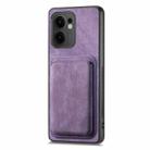 For OPPO Reno13 F Retro Leather Card Bag Magnetic Phone Case(Purple) - 2