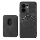 For OPPO Reno13 F Retro Leather Card Bag Magnetic Phone Case(Black) - 3