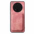 For OPPO Find X8 Ultra Retro Leather Card Bag Magnetic Phone Case(Pink) - 3