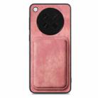 For OPPO Find X8s Retro Leather Card Bag Magnetic Phone Case(Pink) - 3