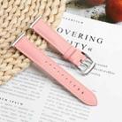 For Samsung Galaxy Watch Fit 3 Leather Sewing Thread Pin Buckle Watch Band(Pink) - 1