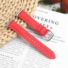 For Samsung Galaxy Watch Fit 3 Leather Sewing Thread Pin Buckle Watch Band(Red) - 1