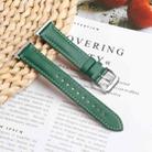 For Samsung Galaxy Watch Fit 3 Leather Sewing Thread Pin Buckle Watch Band(Green) - 1