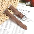 For Samsung Galaxy Watch Fit 3 Leather Sewing Thread Pin Buckle Watch Band(Brown) - 1