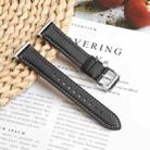 For Samsung Galaxy Watch Fit 3 Leather Sewing Thread Pin Buckle Watch Band(Black) - 1