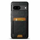 For Google Pixel 8a Suteni H03 Oil Wax Leather Wallet Stand Back Phone Case(Black) - 1