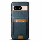 For Google Pixel 8 Suteni H03 Oil Wax Leather Wallet Stand Back Phone Case(Blue) - 1