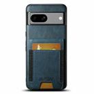 For Google Pixel 7a Suteni H03 Oil Wax Leather Wallet Stand Back Phone Case(Blue) - 1