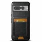For Google Pixel 7 Pro Suteni H03 Oil Wax Leather Wallet Stand Back Phone Case(Black) - 1