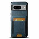 For Google Pixel 7 Suteni H03 Oil Wax Leather Wallet Stand Back Phone Case(Blue) - 1