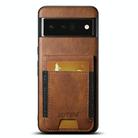 For Google Pixel 6 Pro Suteni H03 Oil Wax Leather Wallet Stand Back Phone Case(Brown) - 1