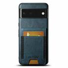 For Google Pixel 6 Suteni H03 Oil Wax Leather Wallet Stand Back Phone Case(Blue) - 1