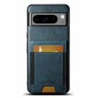 For Google Pixel 9 Pro Suteni H03 Oil Wax Leather Wallet Stand Back Phone Case(Blue) - 1
