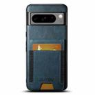 For Google Pixel 10 Pro Suteni H03 Oil Wax Leather Wallet Stand Back Phone Case(Blue) - 1