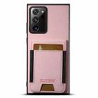 For Samsuny Galaxy Note20 Ultra 5G Suteni H03 Litchi Leather Card Bag Stand Back Phone Case(Pink) - 1