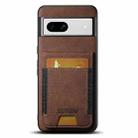 For Google Pixel 8a Suteni H03 Litchi Leather Card Bag Stand Back Phone Case(Brown) - 1