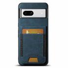 For Google Pixel 8a Suteni H03 Litchi Leather Card Bag Stand Back Phone Case(Blue) - 1