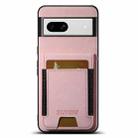 For Google Pixel 8a Suteni H03 Litchi Leather Card Bag Stand Back Phone Case(Pink) - 1