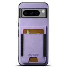 For Google Pixel 8 Pro Suteni H03 Litchi Leather Card Bag Stand Back Phone Case(Purple) - 1