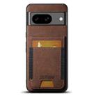 For Google Pixel 8 Suteni H03 Litchi Leather Card Bag Stand Back Phone Case(Brown) - 1