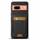 For Google Pixel 7a Suteni H03 Litchi Leather Card Bag Stand Back Phone Case(Black) - 1