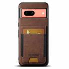 For Google Pixel 7a Suteni H03 Litchi Leather Card Bag Stand Back Phone Case(Brown) - 1