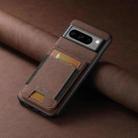 For Google Pixel 7a Suteni H03 Litchi Leather Card Bag Stand Back Phone Case(Brown) - 2