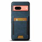 For Google Pixel 7a Suteni H03 Litchi Leather Card Bag Stand Back Phone Case(Blue) - 1