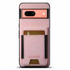 For Google Pixel 7a Suteni H03 Litchi Leather Card Bag Stand Back Phone Case(Pink) - 1