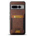 For Google Pixel 7 Pro Suteni H03 Litchi Leather Card Bag Stand Back Phone Case(Brown) - 1