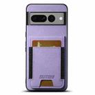 For Google Pixel 7 Pro Suteni H03 Litchi Leather Card Bag Stand Back Phone Case(Purple) - 1