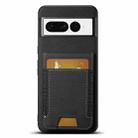 For Google Pixel 7 Suteni H03 Litchi Leather Card Bag Stand Back Phone Case(Black) - 1