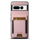 For Google Pixel 7 Suteni H03 Litchi Leather Card Bag Stand Back Phone Case(Pink) - 1