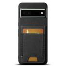 For Google Pixel 6a Suteni H03 Litchi Leather Card Bag Stand Back Phone Case(Black) - 1