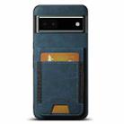 For Google Pixel 6a Suteni H03 Litchi Leather Card Bag Stand Back Phone Case(Blue) - 1