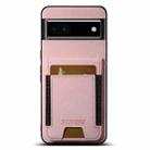 For Google Pixel 6a Suteni H03 Litchi Leather Card Bag Stand Back Phone Case(Pink) - 1