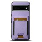 For Google Pixel 6a Suteni H03 Litchi Leather Card Bag Stand Back Phone Case(Purple) - 1