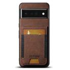 For Google Pixel 6 Pro Suteni H03 Litchi Leather Card Bag Stand Back Phone Case(Brown) - 1