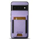 For Google Pixel 6 Pro Suteni H03 Litchi Leather Card Bag Stand Back Phone Case(Purple) - 1