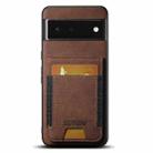 For Google Pixel 6 Suteni H03 Litchi Leather Card Bag Stand Back Phone Case(Brown) - 1