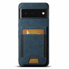 For Google Pixel 6 Suteni H03 Litchi Leather Card Bag Stand Back Phone Case(Blue) - 1